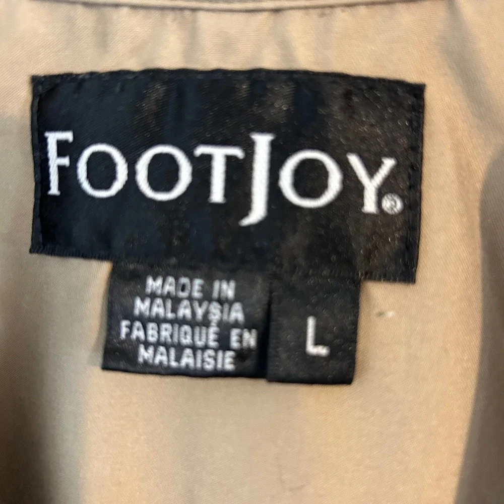 FootJoy Golf Pullover Jacket Men's L Tan V-Neck‎ Long Sleeve Lightweight